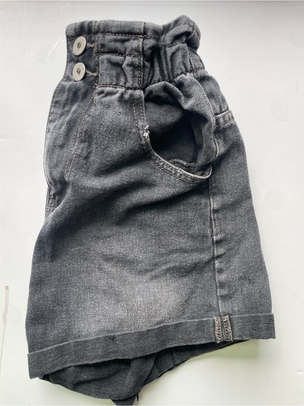 Cotton On Black Denim Shorts with Elastic Waist